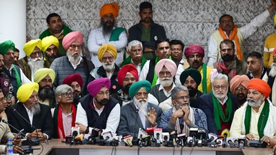 Balbir Singh Rajewal along with ther leaders under the SKM interacting with media at Kisan Bhawan in Chandigarh on Wednesday. (Ravi Kumar/HT) Balbir Singh Rajewal along with ther leaders under the SKM interacting with media at Kisan Bhawan in Chandigarh on Wednesday. (Ravi Kumar/HT)