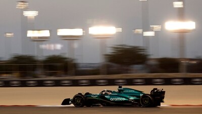 Aston Martin's Lance Stroll in action during testing. (REUTERS)