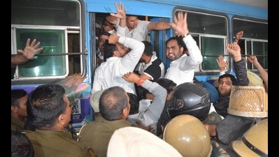 Of the over 272 protests held in Panchkula in the last five years, 150, forming over 55%, were held in 2023 alone. (HT File Photo) Of the over 272 protests held in Panchkula in the last five years, 150, forming over 55%, were held in 2023 alone. (HT File Photo)