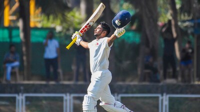 Mumbai: Mumbai batter Musheer Khan celebrates his century during a Ranji Trophy match between Mumbai and Baroda (PTI) Mumbai: Mumbai batter Musheer Khan celebrates his century during a Ranji Trophy match between Mumbai and Baroda (PTI)