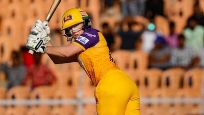 UP Warriorz player Alyssa Healy plays a shot during the Women's Premier League match (PTI)
