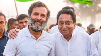 Congress leaders Rahul Gandhi and MP former chief minister Kamal Nath. (PTI) Congress leaders Rahul Gandhi and MP former chief minister Kamal Nath. (PTI)