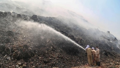 This is the first time in decades when there hasn’t been a single fire in a landfill in Delhi after the monsoon and in the winters. In 2022, we had four major fires and one minor fire in June,” said an MCD official who oversees the management of landfills in Delhi. (PTI) This is the first time in decades when there hasn’t been a single fire in a landfill in Delhi after the monsoon and in the winters. In 2022, we had four major fires and one minor fire in June,” said an MCD official who oversees the management of landfills in Delhi. (PTI)