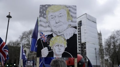 Photo of Ex-UK British PM Boris Johnson and former US President Donald Trump (AP) Photo of Ex-UK British PM Boris Johnson and former US President Donald Trump (AP)
