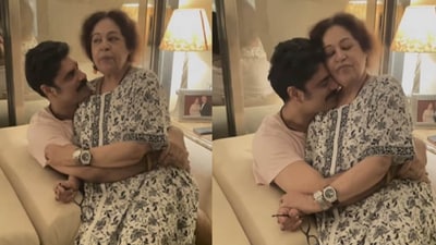 Kirron Kher with son Sikander Kher. Kirron Kher with son Sikander Kher.