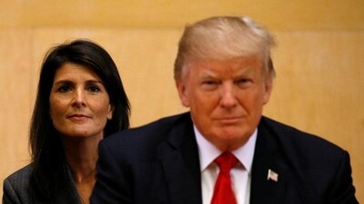 Ex-US President Donald Trump (right) and his former ambassador to the UN Nikki Haley. (Reuters) Ex-US President Donald Trump (right) and his former ambassador to the UN Nikki Haley. (Reuters)