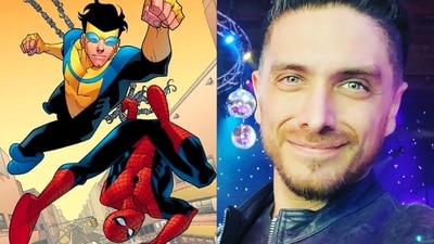 Spider-Man met Invincible in the pages of Marvel Team-Up Vol 3 #14; Josh Keaton voices the Spectacular Spider-Man. Spider-Man met Invincible in the pages of Marvel Team-Up Vol 3 #14; Josh Keaton voices the Spectacular Spider-Man.