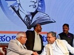Karnataka CM Siddaramaiah with former judge Justice Gopal Gowda at The Constitution and National Unity Conference (ANI) Karnataka CM Siddaramaiah with former judge Justice Gopal Gowda at The Constitution and National Unity Conference (ANI)