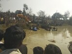 Those in the tractor trolley were heading to take a holy bath in river Ganga in Kasganj on the auspicious occasion of Magh Poornima. Those in the tractor trolley were heading to take a holy bath in river Ganga in Kasganj on the auspicious occasion of Magh Poornima.