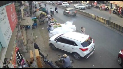 A video grab of the attack on lawyer Umesh Pal in Prayagraj on Feb 24, 2023 (HT File Photo)