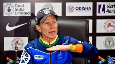 Jenneke Schopman during a press conference. (Somnath Sen) Jenneke Schopman during a press conference. (Somnath Sen)