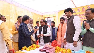 BJP leaders at an outreach programme in Lucknow. (SOURCED) BJP leaders at an outreach programme in Lucknow. (SOURCED)
