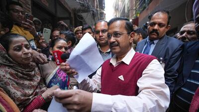 CM Arvind Kejriwal meets residents of Govindpuri area on Saturday. (HT Photo) CM Arvind Kejriwal meets residents of Govindpuri area on Saturday. (HT Photo)