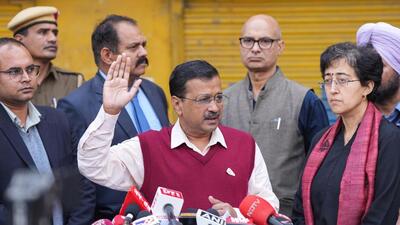 Delhi chief minister Arvind Kejriwal in Govindpuri area of Kalkaji Assembly constituency on Saturday. (HT Photo) Delhi chief minister Arvind Kejriwal in Govindpuri area of Kalkaji Assembly constituency on Saturday. (HT Photo)