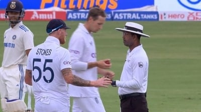 Ben Stokes was seen having an animated discussion with the on-field umpire