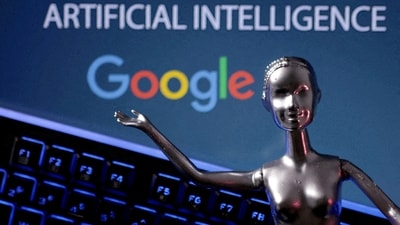 Google Gemma: Google logo and AI Artificial Intelligence words are seen in this illustration. (Reuters)