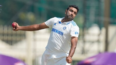 India's Ravichandran Ashwin in action during Day 1 of the 4th Test against in Ranchi (AP)