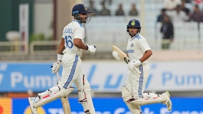 Dhruv Jurel (30*) and Kuldeep Yadav (17*) held fort following the series of wickets, and have forged a 42-run stand so far, as India reached 219/7 at the end of Day 2. The side trails England by 134 runs. (AP) Dhruv Jurel (30*) and Kuldeep Yadav (17*) held fort following the series of wickets, and have forged a 42-run stand so far, as India reached 219/7 at the end of Day 2. The side trails England by 134 runs. (AP)