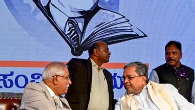Karnataka CM Siddaramaiah with former judge Justice Gopal Gowda at The Constitution and National Unity Conference (ANI) Karnataka CM Siddaramaiah with former judge Justice Gopal Gowda at The Constitution and National Unity Conference (ANI)