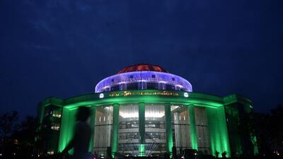 Navi Mumbai, India - Aug. 14, 2023:Navi Mumbai Municipal Corporation (NMMC) Headquarters lit up with tricolor on the eve of 77th Independence Day celebration, at CBD Belapur in Navi Mumbai, India, on Monday, August 14, 2023. (Photo by Bachchan Kumar/ HT PHOTO) (HT PHOTO) Navi Mumbai, India - Aug. 14, 2023:Navi Mumbai Municipal Corporation (NMMC) Headquarters lit up with tricolor on the eve of 77th Independence Day celebration, at CBD Belapur in Navi Mumbai, India, on Monday, August 14, 2023. (Photo by Bachchan Kumar/ HT PHOTO) (HT PHOTO)