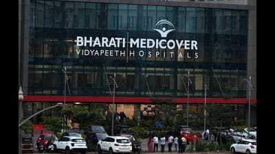 Navi Mumbai MNS unit has complained to Konkan Commissioner to revoke the license of Medicover Hospital at Kharghar in Navi Mumbai, India, on Thursday, February 15, 2024. (Bachchan Kumar/ HT PHOTO)