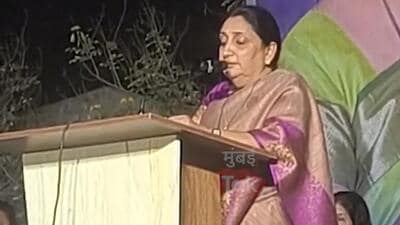 On Saturday, Sunetra inaugurated various development works in Baramati while attending public meetings. (HT PHOTO)