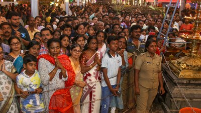 Devotees wait for ‘darshan’ at the Attukal Devi Temple ahead of Attukal Pongala Festival in Thiruvananthapuram. (PTI) Devotees wait for ‘darshan’ at the Attukal Devi Temple ahead of Attukal Pongala Festival in Thiruvananthapuram. (PTI)
