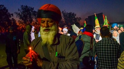 "This is the 12th day of the morchas at Shambhu and Khanauri. Yesterday, Kisan Mazdoor Morcha and SKM (non-political) decided that a candle march will be held on both borders this evening, in memory of martyrs," he said. (PTI) "This is the 12th day of the morchas at Shambhu and Khanauri. Yesterday, Kisan Mazdoor Morcha and SKM (non-political) decided that a candle march will be held on both borders this evening, in memory of martyrs," he said. (PTI)