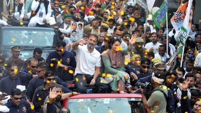 Congress leader Rahul Gandhi and party general secretary Priyanka Gandhi Vadra on Saturday took out the final leg of the Bharat Jodo Nyay Yatra in Uttar Pradesh's Moradabad. (PTI) Congress leader Rahul Gandhi and party general secretary Priyanka Gandhi Vadra on Saturday took out the final leg of the Bharat Jodo Nyay Yatra in Uttar Pradesh's Moradabad. (PTI)
