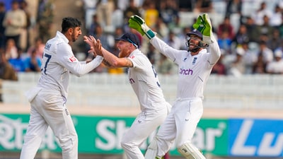 Shoaib Bashir became India's nemesis on Day 2, as he picked four crucial wickets – including that of Yashasvi Jaiswal – to put India on backfoot. (PTI) Shoaib Bashir became India's nemesis on Day 2, as he picked four crucial wickets – including that of Yashasvi Jaiswal – to put India on backfoot. (PTI)