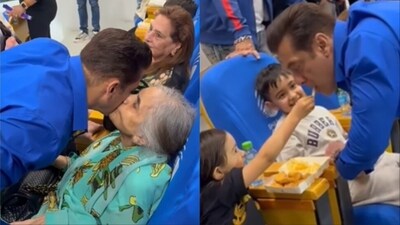 Salman Khan with his family at the CCL event in Sharjah. Salman Khan with his family at the CCL event in Sharjah.