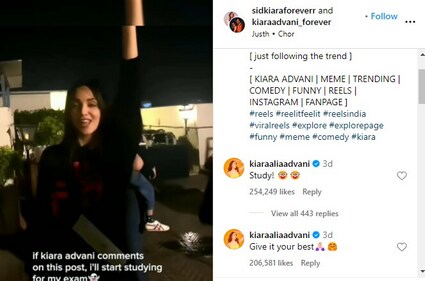 Kiara Advani shared two replies on a fan's Instagram video. (Screengrab) Kiara Advani shared two replies on a fan's Instagram video. (Screengrab)