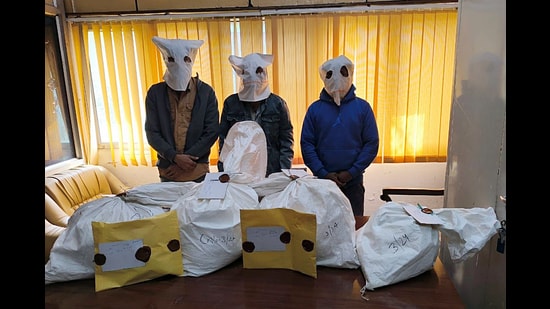 Narcotics Control Bureau (NCB) and Delhi Police Special Cell in a joint operation bust a drug trafficking network and arrested three people, in New Delhi on Saturday. (ANI)