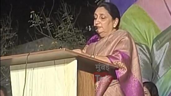 On Saturday, Sunetra inaugurated various development works in Baramati while attending public meetings. (HT PHOTO)