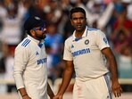 India's Ravichandran Ashwin and captain Rohit Sharma have a discussion. India's Ravichandran Ashwin and captain Rohit Sharma have a discussion.