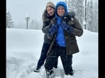 Sachin Tendulkar and his wife Anjali Tendulkar enjoying snowfall in Kashmir. Sachin Tendulkar and his wife Anjali Tendulkar enjoying snowfall in Kashmir.