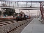 The train, reportedly travelling at 100 kilometres per hour from Kathua in J&K on Sunday, was halted using emergency brakes. The train, reportedly travelling at 100 kilometres per hour from Kathua in J&K on Sunday, was halted using emergency brakes.
