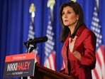 Republican presidential candidate and former U.S. Ambassador to the United Nations Nikki Haley speaks on stage at her watch party during the South Carolina Republican presidential primary election in Charleston, South Carolina, U.S. February 24, 2024. REUTERS/Brian Snyder