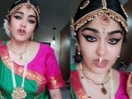Adah Sharma lip-syncing to Eminem's Rap God. 