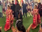 Bride grooves to Taylor Swift’s Love Story during her wedding. Bride grooves to Taylor Swift’s Love Story during her wedding.