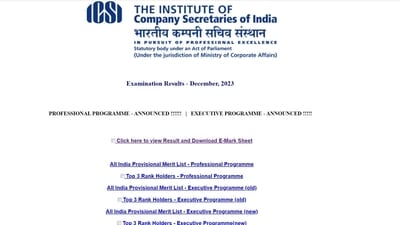 ICSI declares CS Executive Dec 2023 results today ICSI declares CS Executive Dec 2023 results today