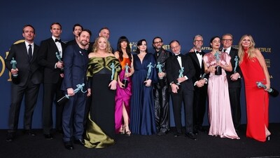 Cast members of Succession won an award for best Ensemble in a Drama Series at the 30th Screen Actors Guild Awards in Los Angeles for successfully pulling off their final season of familial power-grabbing and back-stabbing. The final episode of Succession came out in 2023. (REUTERS) 