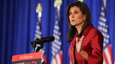 Republican presidential candidate and former U.S. Ambassador to the United Nations Nikki Haley speaks on stage at her watch party during the South Carolina Republican presidential primary election in Charleston, South Carolina, U.S. February 24, 2024. REUTERS/Brian Snyder (REUTERS)