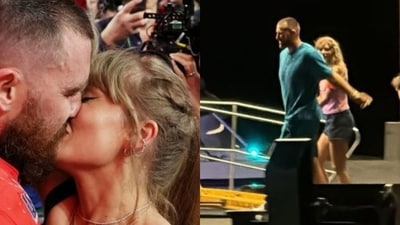 Taylor Swift and Travis Kelce set sail on a private boat date in Sydney before his departure (pic-via X, TikTok) Taylor Swift and Travis Kelce set sail on a private boat date in Sydney before his departure (pic-via X, TikTok)