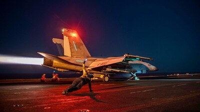 US and British forces carried out a fresh wave of strikes February 24, against 18 Huthi targets in Yemen, a joint statement said, following weeks of unrelenting attacks on Red Sea shipping by the Iran-backed rebels. (Photo by Handout / US Central Command (CENTCOM) / AFP) / (AFP) US and British forces carried out a fresh wave of strikes February 24, against 18 Huthi targets in Yemen, a joint statement said, following weeks of unrelenting attacks on Red Sea shipping by the Iran-backed rebels. (Photo by Handout / US Central Command (CENTCOM) / AFP) / (AFP)