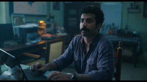 Roshan Mathew in a still from Poacher. Roshan Mathew in a still from Poacher.