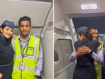 The image shows the brother and sister who work for IndiGo. The image shows the brother and sister who work for IndiGo.