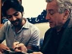 Ali Fazal with Robert De Niro. Ali Fazal with Robert De Niro.