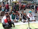 Farmers and Bharatiya Kisan Union (Tikait) activists jam the NH 58 at Mohiuddinpur in Meerut