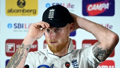England's captain Ben Stokes addresses a press conference at the end of their fourth Test cricket match against India at the Jharkhand State Cricket Association (JSCA) Stadium in Ranchi (AFP) England's captain Ben Stokes addresses a press conference at the end of their fourth Test cricket match against India at the Jharkhand State Cricket Association (JSCA) Stadium in Ranchi (AFP)